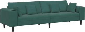 vidaXL Samt Sofa mit Kissen Dunkelgrün 208 cm Samt 3335155
