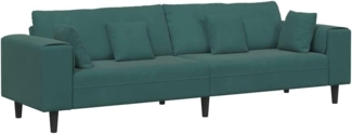 vidaXL Samt Sofa mit Kissen Dunkelgrün 208 cm Samt 3335155