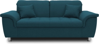 DOMO Collection Sofa Franzi, 2-Sitzer Couch, 2er Garnitur mit Nackenfunktion, Polstergarnitur, türkis, 190 x 105 x 81 cm