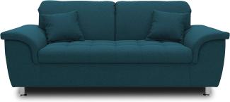 DOMO Collection Sofa Franzi, 2-Sitzer Couch, 2er Garnitur mit Nackenfunktion, Polstergarnitur, türkis, 190x105x81 cm