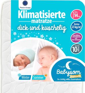 Babysom 'Sommer/Winter' - Schaumstoffmatratze 60 x 120 x 14 cm