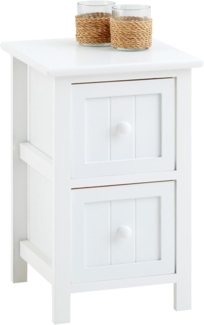 IDIMEX Nachtkommode TREYA, Nachttisch mit Schubladen moderner Landhausstil Kiefer weiß