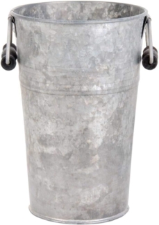 Esschert Design 5 Stück Esschert Design Blumentopf, Übertopf Vase in grau aus verzinktem Metall, Größe S, ca. 16 x 14 x 21 cm