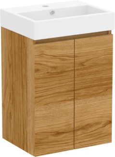 Baikal Mini-Badmöbel, montiert, 2 Türen mit Waschbecken, Badezimmerschrank, Keramikwaschbecken, 45 cm Teka.