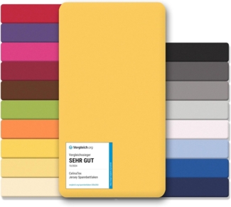 CelinaTex Jersey Spannbettlaken Lucina Doppelpack 90x200-100x200cm mais gelb 100% Baumwolle gekämmt bis 26cm Matratzenhöhe Oeko-TEX