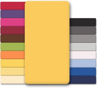 CelinaTex Jersey Spannbettlaken Lucina Doppelpack 90x200-100x200cm mais gelb 100% Baumwolle gekämmt bis 26cm Matratzenhöhe Oeko-TEX