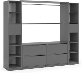 Vicco Kleiderschrank Visit Anthrazit Dielenschrank Flurgarderobe - Offen begehbar (Set XXXL)