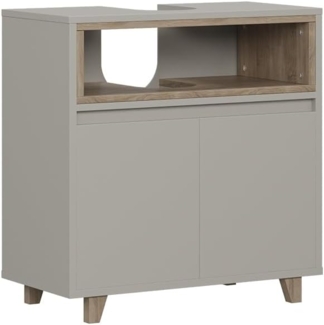 Waschbeckenunterschrank Elnor Greige 60 x 61 cm mit 2 Türen Vicco