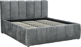 riess-ambiente Boxbett ADLON 180x200cm grau -Chenille, mit Bettkasten, Kopfteil & Lattenrost (Einzelartikel, 1-St), Doppelbett mit Stauraum - ideal für moderne Gäste- und Schlafzimmer