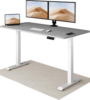 Höhenverstellbarer Schreibtisch (160x80 cm) - Sitz- & Stehpult mit Ladebuchsen - Schreibtisch Höhenverstellbar Elektrisch Touchscreen & Stahlfüßen - Schreibtisch Höhenverstellbar von Desktronic