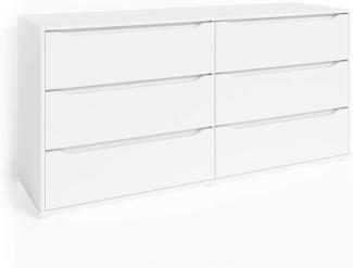 VICCO Kommode RUBEN Weiß 6 Schubladen 160 cm Sideboard Mehrzweckschrank Schrank