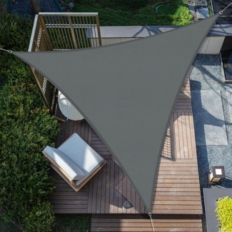 SUNNY GUARD Sonnensegel Wasserdicht 2 x 2 x 2 m Dreieckig Sonnenschutz Wetterschutz Segel Baldachin UV Schutz für Balkon Terrasse Garten, Grau Anthrazit