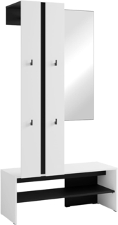 byLIVING Kompaktgarderobe Dielen - Set Nante (2-St) maximale Ordnung auf wenig Fläche mit Spiegel, Kleiderstange und Haken