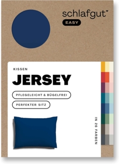 Schlafgut Kissenbezug EASY Jersey | Kissenbezug einzeln 60x80 cm | blue-deep