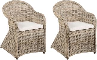 Set mit 2 Stühlen Rattan Helles Beige SUSUA II