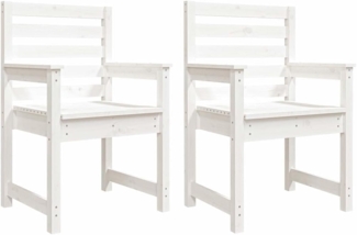 vidaXL Gartenstühle 2 Stk. Weiß 60x48x91 cm Massivholz Kiefer 824054