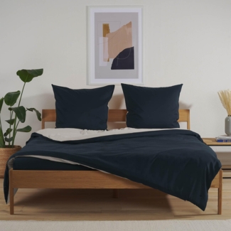 Blumtal Premium Duvet Cover Set 120 - Extra Soft Microfibre 135 x 200cm & 80 x 80cm Fluffy and Soft Bedding, Luxury Bed Covers, from Single to Superking Size Dark Ocean Blue/Moonlight Grey