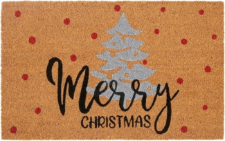 HANSE Home Fußmatte Kokos Silver Christmas Gifts, Türmatte, rechteckig, Höhe: 15 mm, Schmutzfangmatte, Rutschfest, Outdoor, Weihnachten, Kokosmatte, Flur