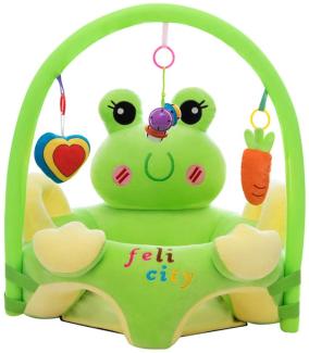 Cartoon Baby Plüsch Stuhl Sofa Infant Learning Sitz Stuhl Baby Spielzeug Support Sitz Training Stützfütterung (Frosch mit Stange)