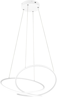 Große dimmbare LED Pendelleuchte DARVIN in Weiß, Breite 84cm