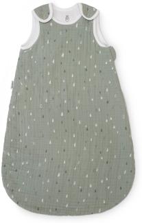 Ehrenkind® Baby Sommerschlafsack Rund | Musselin | Sommer Schlafsack Gr. 74/80 Jade Tropfen | Schlafsack Baby, Baby Schlafsack