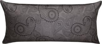 Bettwaesche-mit-Stil Mako-Satin Damast Paisley Bettwäsche "Davos" schwarz-grau Kissenbezug 40x80 cm