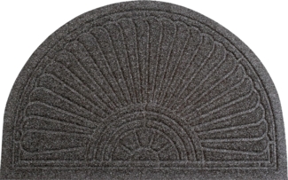 wash+dry by Kleen-Tex Fußmatte DUNE Halfmoon dark grey, halbrund, Höhe: 8 mm, Schmutzfangmatte, rutschhemmend, In- und Outdoor geeignet, waschbar
