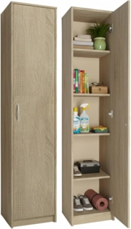 Home Collective Regal mit 5 Ebenen Aktenschrank mit 4 Einlegeböden und 1 Tür, in mattem Finish Standregal 39 cm breit sonoma