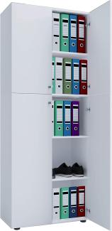 VCM Büroschrank Lona 914113 Weiß B. 70 x H. 184 x T. 40 cm