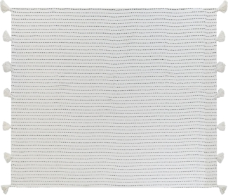 beliani 'MODAR' Tagesdecke, Baumwolle Cremeweiß, 200x220 cm