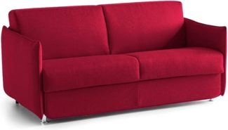 Talamo Italia - 3-Sitzer festes Sofa Virna, Lineares Sofa für Wohnzimmer, gepolstert, Abnehmbarer Bezug, 100% Made in Italy-Qualität, 200x95 h90 cm, Rot