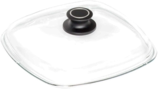 AMT Gastroguss E26 Glasdeckel eckig mit Knopf, 26x26 cm