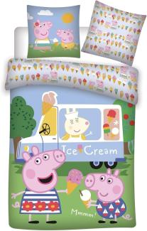 Peppa Wutz Schorsch Icecream - Baby Bettwäsche - Set 100x135 40x60cm