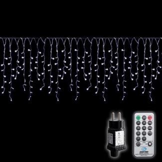 Salcar LED-Lichtervorhang LED Lichterkette Eisregen Lichtervorhang Weihnachtsdeko Aussen 8 Modi