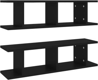 vidaXL Wandregale 2 Stk. Schwarz 75x18x20 cm Holzwerkstoff 807188