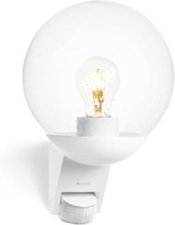 Steinel Außenwandleuchte L 585 S weiß, 180°-Bewegungsmelder, E27-Fassung, max. 60 W, Glas, IP44