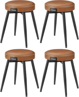 Vasagle Esszimmerstühle (4 St), Sitzhocker, EKHO Series, Kunstleder, 48,2 cm hoch, karamellbraun
