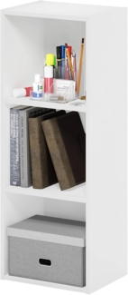 Furinno Pasir 3-stufiges Bücherregal mit offenem Regal ohne Werkzeugmontage, Weiß