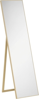 HOMCOM Standspiegel mit Ständer, freistehend, 40 x 150 cm, Natur (Set, 1-St, 1 Ankleidespiegel), gerahmter Ganzkörperspiegel