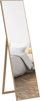 HOMCOM Standspiegel mit Ständer, freistehend, 40 x 150 cm, Natur (Set, 1-St, 1 Ankleidespiegel), gerahmter Ganzkörperspiegel