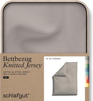 Schlafgut Bettbezug Knitted Jersey uni, aus Bio-Baumwolle mit Elasthan, Reißverschluss, (1 St), bügelfrei, Mix & Match Bettwäsche: passender Kissenbezug erhältlich