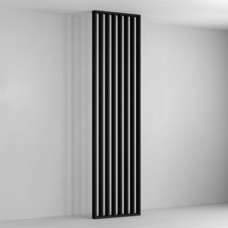 Hexim Raumteiler, Lamellenwand 275x58cm MDF Raumtrenner Trennwand - freistehende Holzlamellen Innendekoration - moderne Raumgestaltung Lamellen-Sichtschutz (Schwarz)