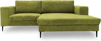 DOMO. collection Modica Ecksofa, moderne L-Form Eckcouch, Sofa Eckgarnitur, grün, 244 x 173 x 83