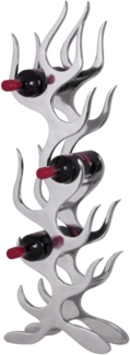 Wohnling Flame' Flaschenregal, Weinregal für 9 Flaschen in Silber, Aluminium, 32 x 94 x 14 cm