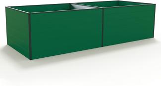 GFP Aluminium Hochbeet KINGSIZE DANIELA - 297 x 119 x 77 cm - Grün, Stecksystem, langlebig