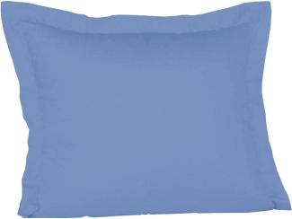 Fleuresse Mako-Satin-Kissenbezug uni colours mittelblau 6031 35 x 40 cm