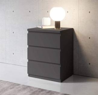 Nachtkommode >Olli< in Graphit - 45x61x38cm (BxHxT)