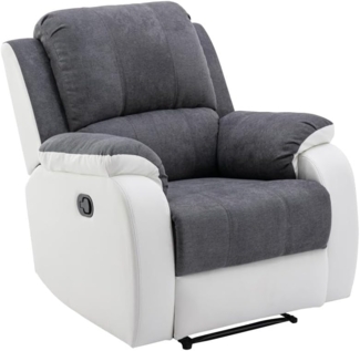 Vente-unique - Relaxsessel - Microfaser & Kunstleder - Grau & Weiß - BRODY