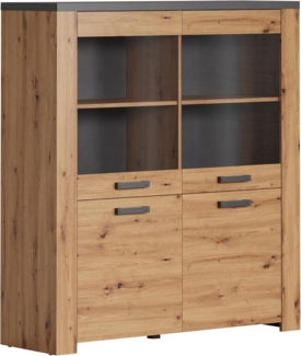 Highboard Franka / Follow , Holzwerkstoff , Holzfarben , 127 x 139 x 40 cm