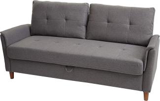 3er Sofa HWC-H23, Loungesofa Dreisitzer Couch, Stecksystem Staufach ~ Stoff/Textil, grau